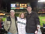 Corey and our pals Joe and Kent enjoying an M's game ... now off to the Claimjumper!