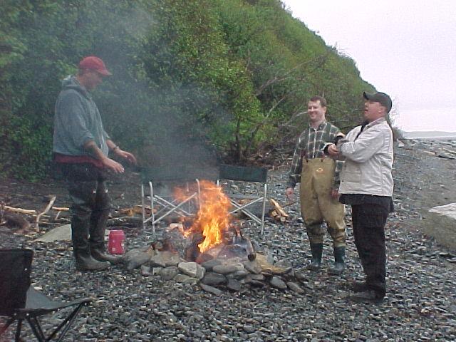 A bonfire on the clam beaches is a nice way to finish the day!