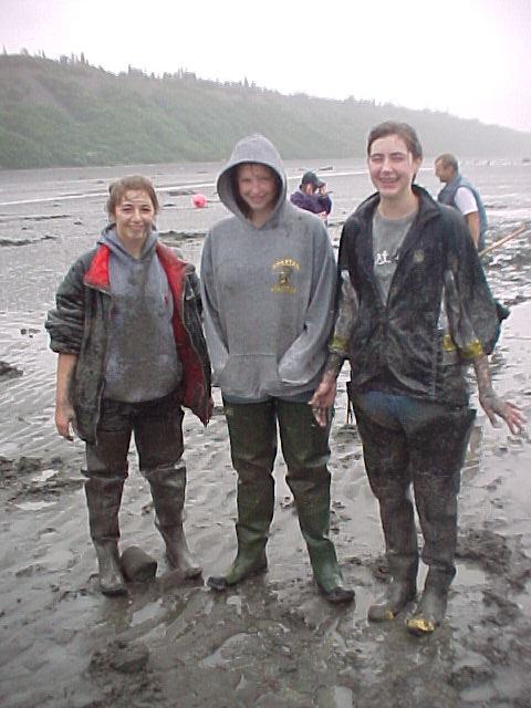 You don't have to get this dirty while clam digging, but you can if you want!