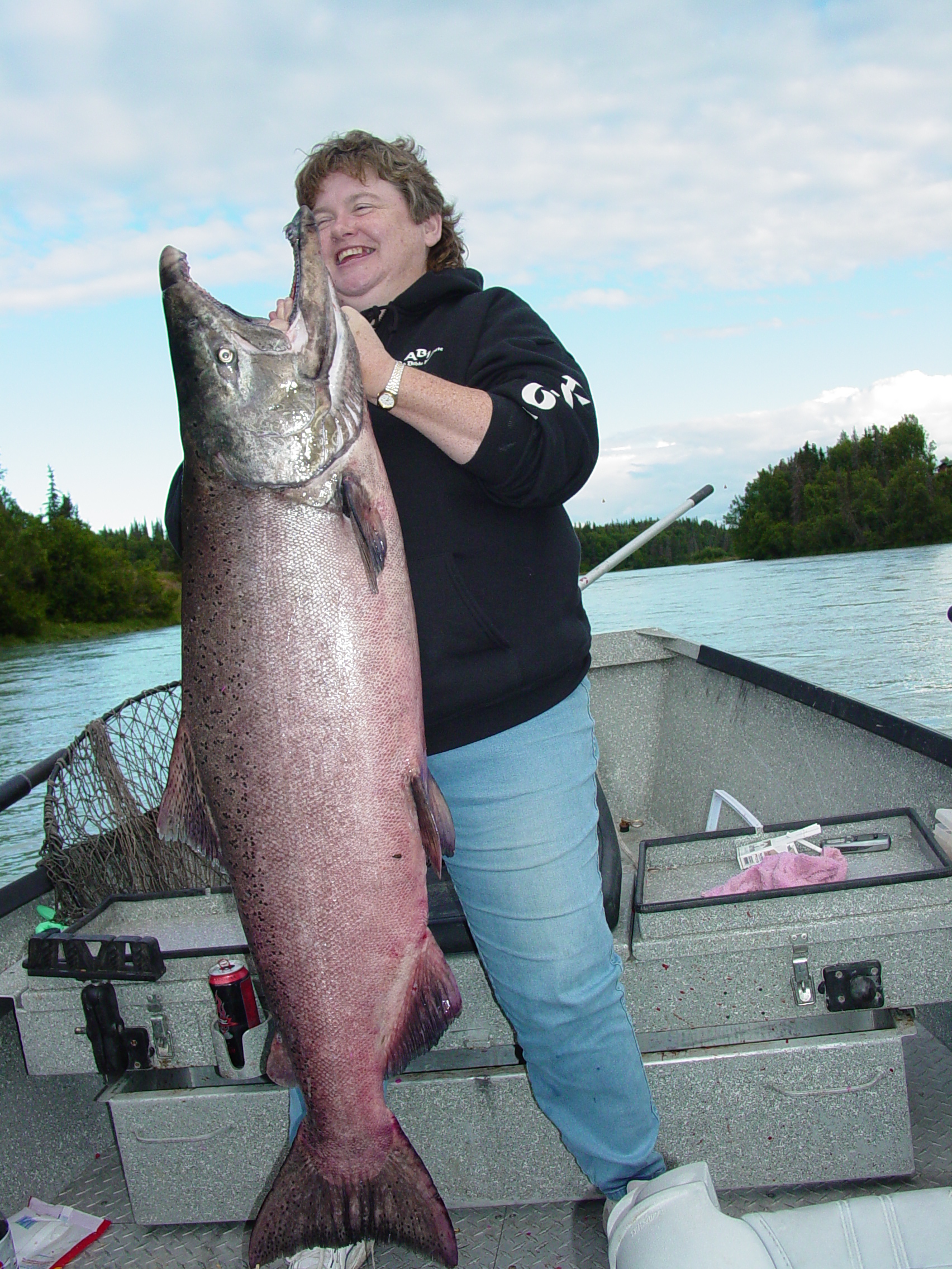 SOME of the locals know ... Tami with a certified trophy from the Kasilof River.
