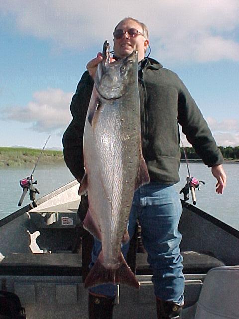 Our old pal Fred lives up to his reputation of catching some nice fish, this time on the Kasilof in mid-July.