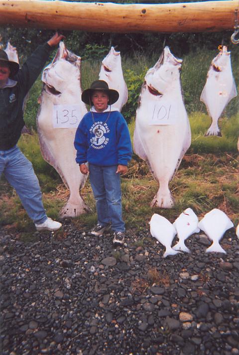 A little angler with some big fish!