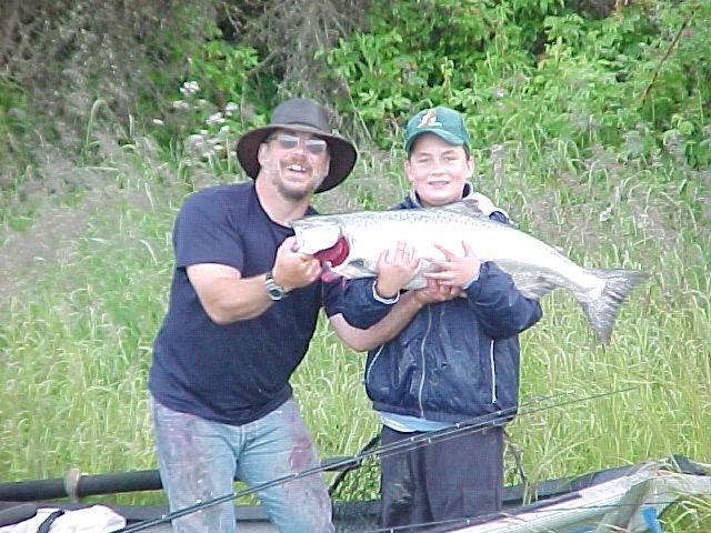 Guide Steve Poitry gives a helping hand for the picture.