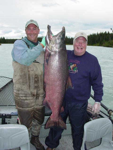 Phil James makes the trip each year from Colorado ... and his efforts pay off with this certfied 54 pound Kasilof king.