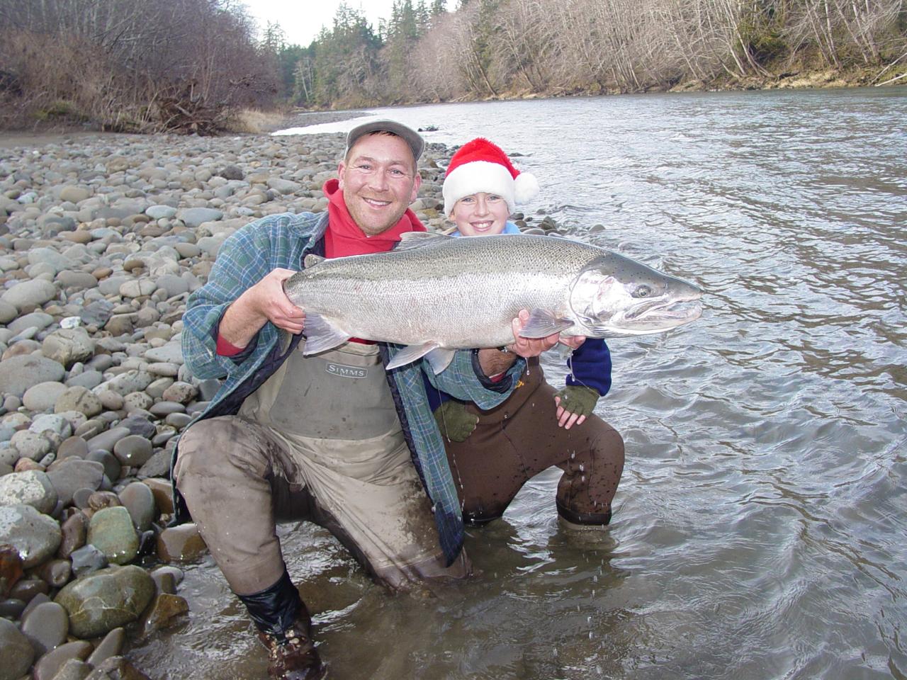 Claire with an enormous December wild steelhead.