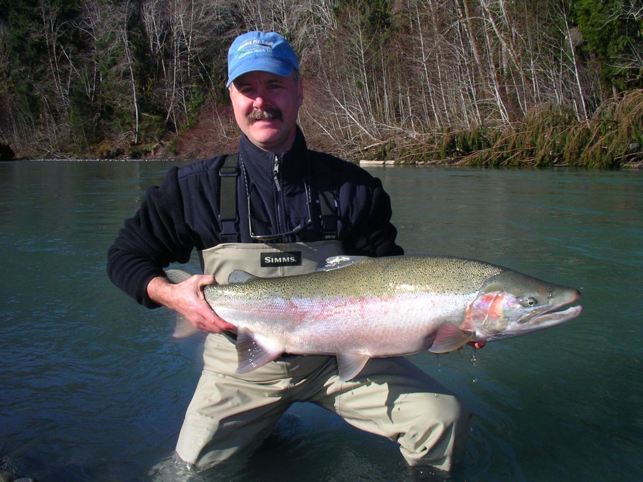 Michael N. with a mssive Hoh River steelhead.