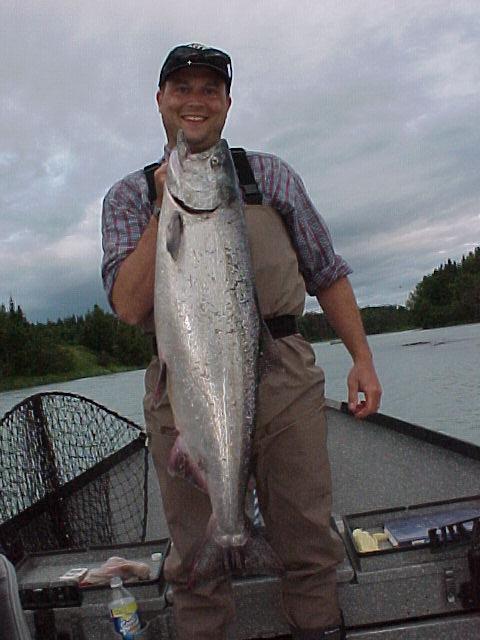 Michael with a typical Kasilof River July king.