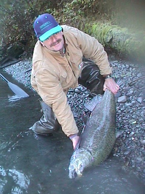 Gunnar keeps this fall king just long enough for a quick picture before sending the fish back on his way.