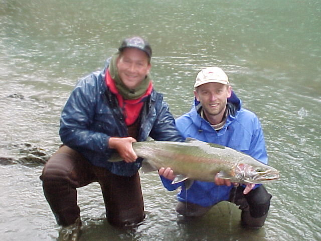 We're not quite sure who is wetter - Bob & Steve or the fish!