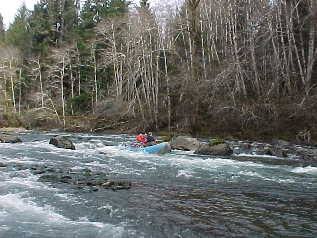 Low water in the Calawah.