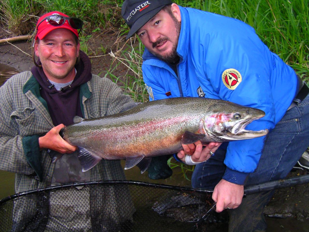 A brawny April buck taken on float & bait.