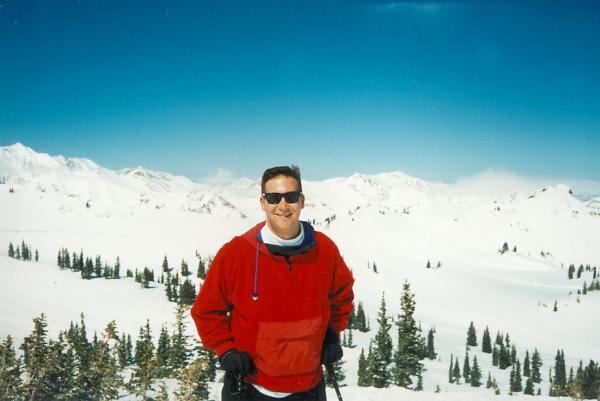 Taking in the joy of another form of water ... enjoying a sunny spring day at Snowbird, Utah.