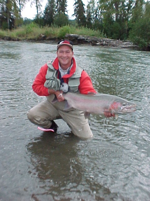 Big and handsome ... not Bob! How 'bout a 25 lb. steelie that fell for the old pink worm!