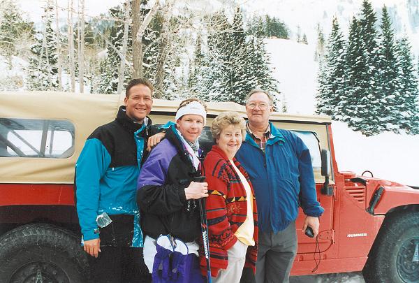 Bob, his brother Jon, and Mom and Dad at Sundance, Utah.