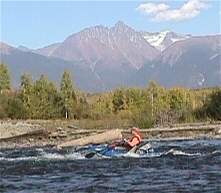 Bob in the Outcast on a 75 degree float on the Zipperlip