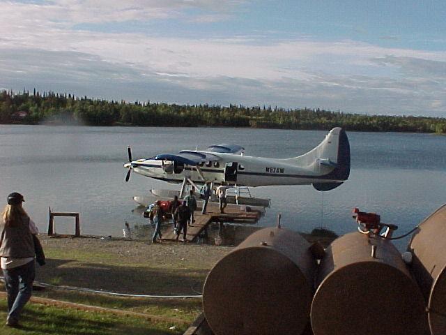 Boarding the plane for a fly-out to the Kuskatan River for some July silver salmon fishing.