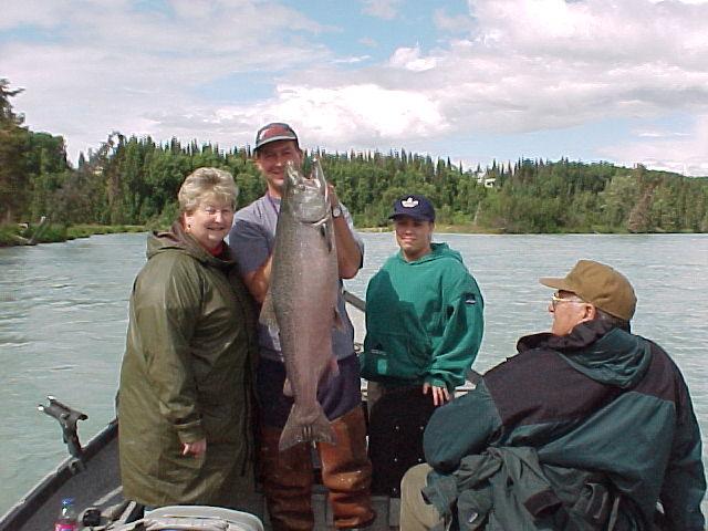 Sundays in a July mean no guiding, but a good day to get friends and family out like this nice Kasilof fish for Bob's mom!
