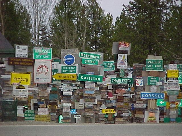 Driving north?? When on the AlCan Highway, make sure to visit the signpost forest in Watson Lake, Yukon.