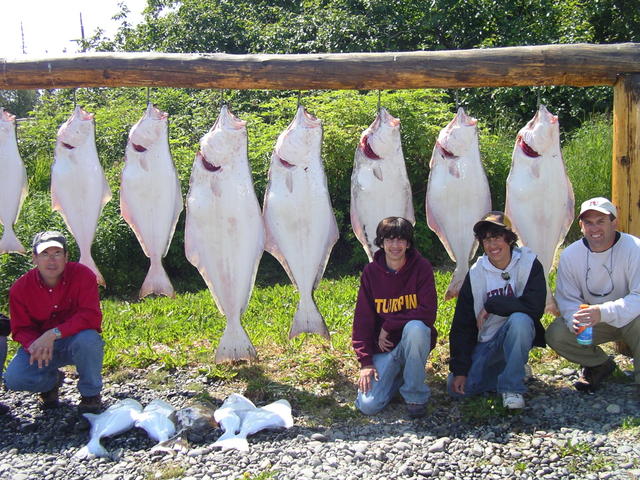The Maxwells in '05 on their first day of halibut.